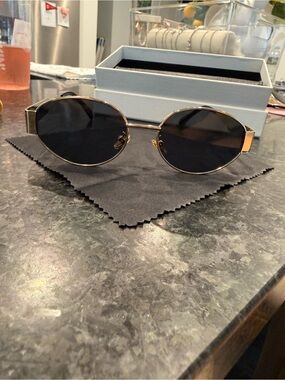 Gold Frame Black Lens Sunglasses